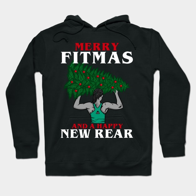 Merry Fitmas and a Happy New Rear - Muscles Gym Hoodie by biNutz